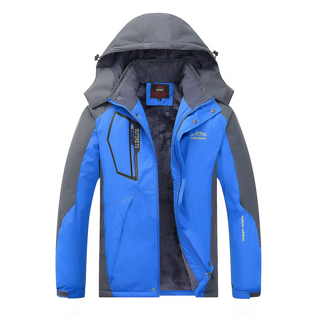 Men's water-repellent outdoor jacket with teddy fleece lining, adjustable hood, and multifunction pockets Mune Fashion