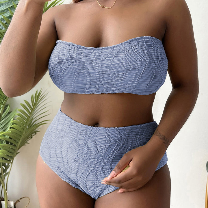 Women's High Waisted Ruffled Design Bustier Bikini Set Mune Fashion