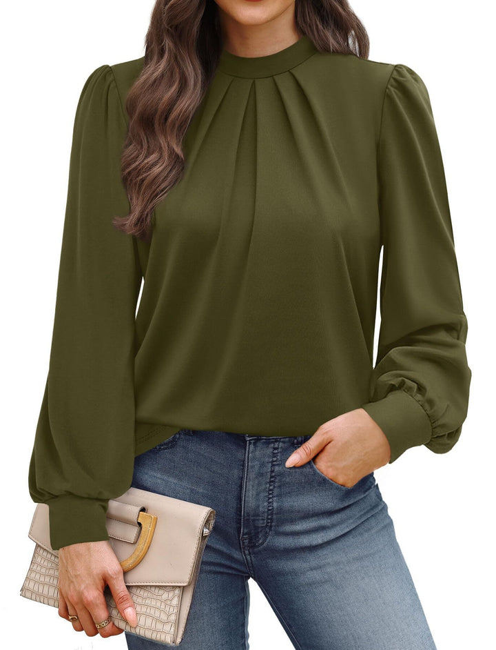 Ladies Elegant Blouse with Puff Sleeves Mune