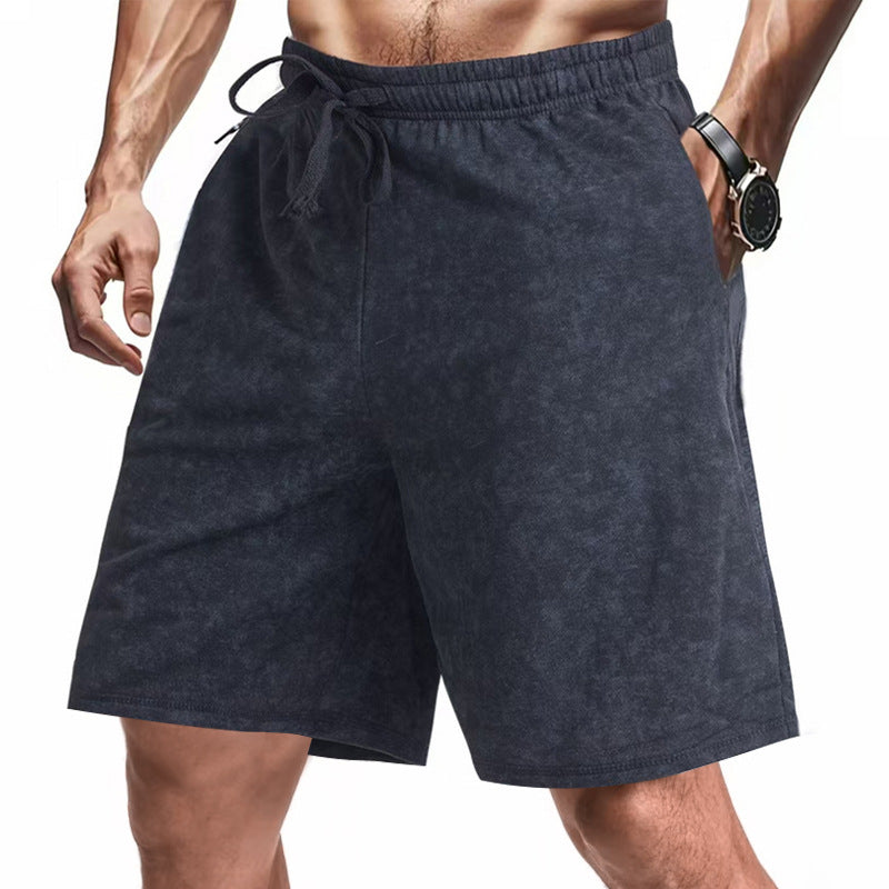 Men's lightly fitted terry shorts with elastic waistband, drawstring and side pockets Mune Fashion