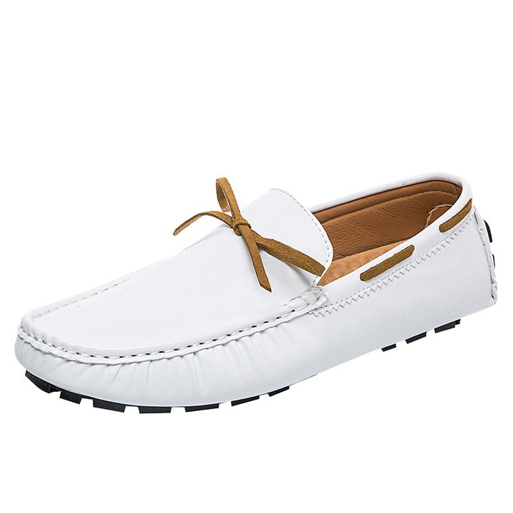 Men's suede moccasins with soft plush lining, decorative tassel, and textured rubber outsole Mune Fashion