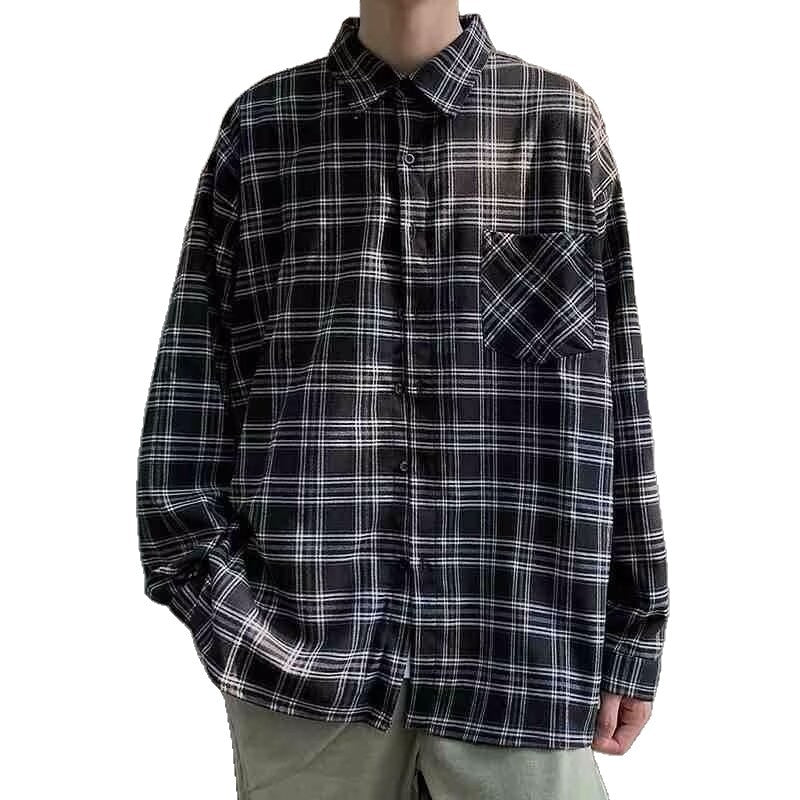 Women Casual Checkered Shirt with Chest Pocket Mune Fashion