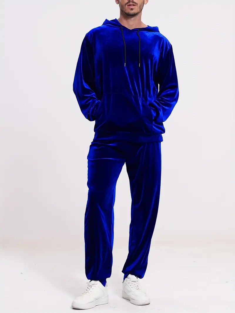 Men's velour leisure suit with hoodie and casual joggers Mune Fashion