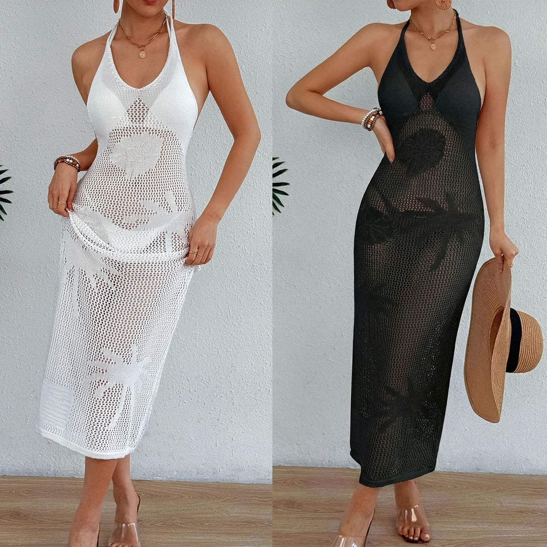 Ladies fashionable beach cover-up with net structure Mune Fashion