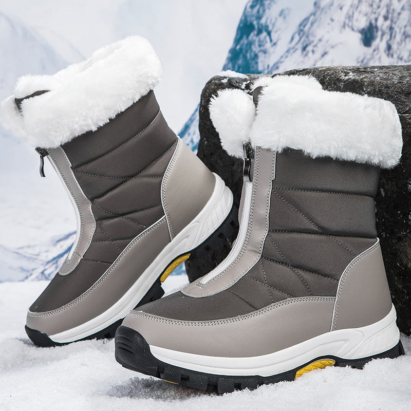 Women's Insulated Thermal Winter Boots with Zipper and Non-Slip Tread Sole Mune Fashion