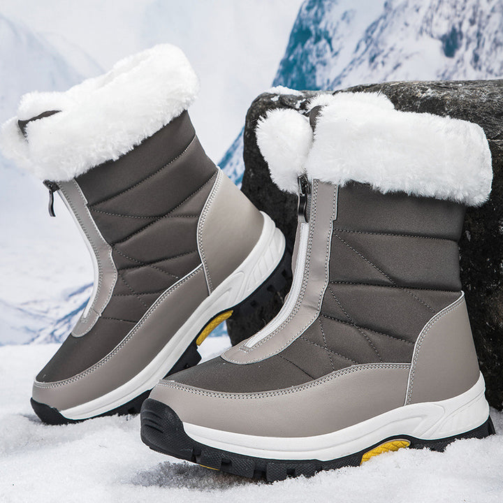 Women's Insulated Thermal Winter Boots with Zipper and Non-Slip Tread Sole Mune Fashion