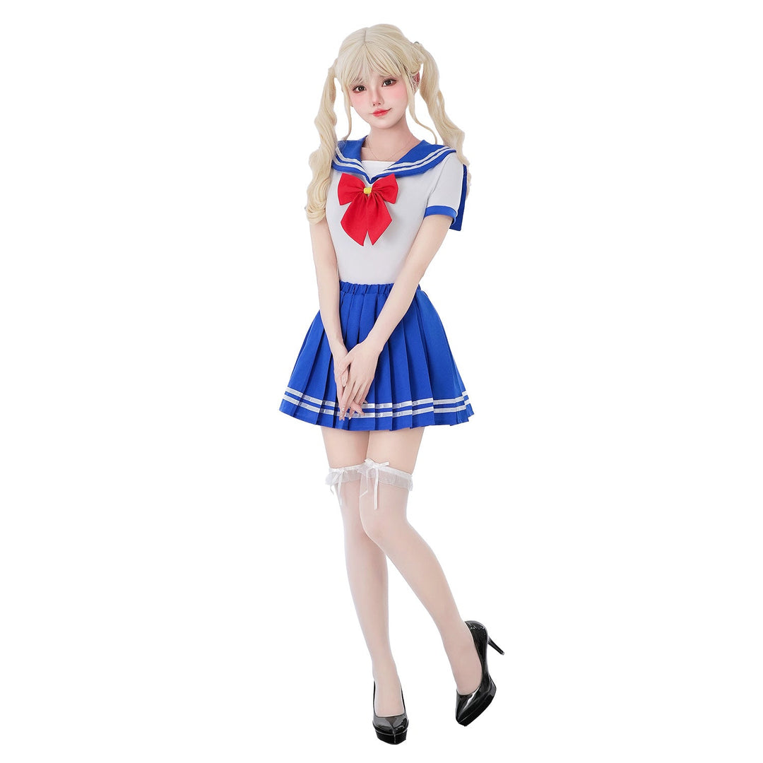 Women Schoolgirl Costume with characteristic collar and flared skirt Mune Fashion