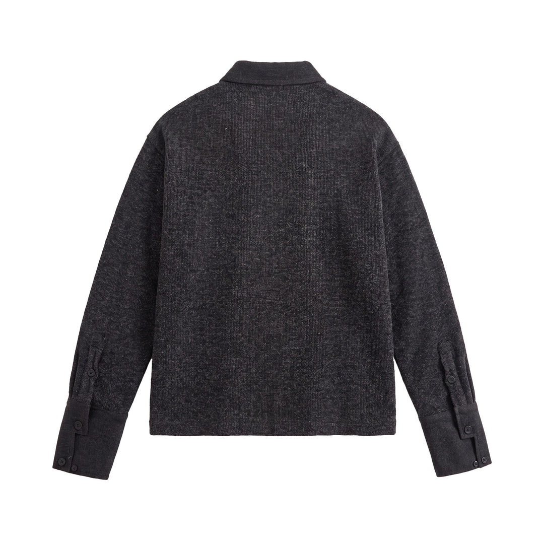 Unisex Boxy Polo Sweatshirt with Contrast Collar and Extended Cuff Sleeves Mune Fashion