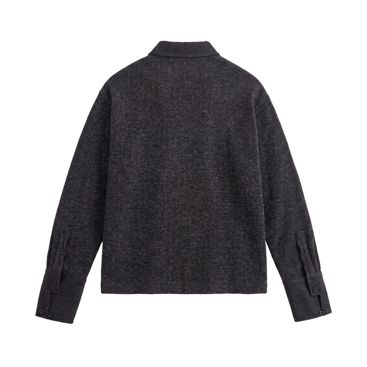 Unisex Boxy Polo Sweatshirt with Contrast Collar and Extended Cuff Sleeves Mune Fashion
