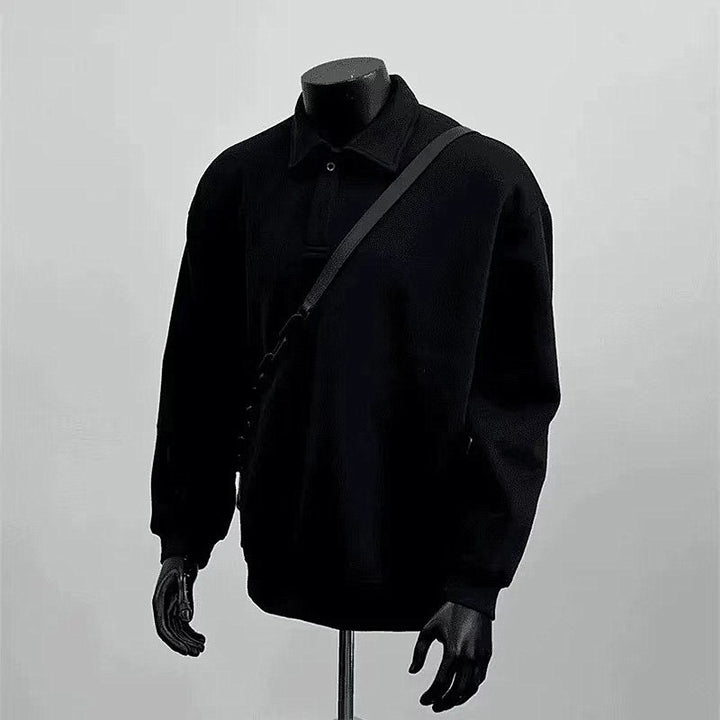 Men's polo shirt sweatshirt with shirt collar and oversized cut Mune Fashion