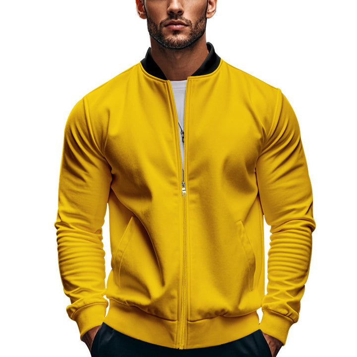 Men's bomber in modern minimal style with stand-up collar, elastic hem and functional seam pockets Mune Fashion