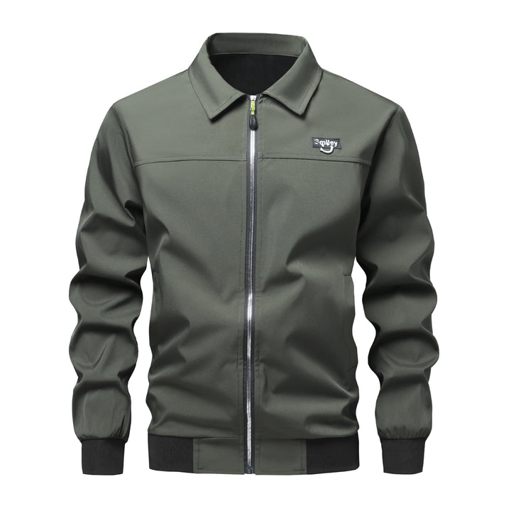 Men's Collar-Zip Blouson made of softshell with ribbed cuffs & Smiley patch Mune Fashion