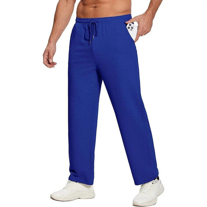 Men's loose-fitting lounge pants made of soft jersey with drawstring, elastic waistband, and straight leg Mune Fashion
