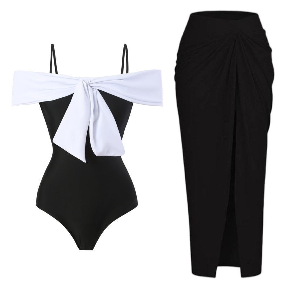 Women's one-piece swimsuit with elegant wrap design and high leg cut Mune Fashion