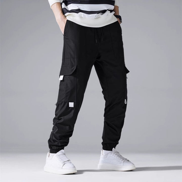 Men's Cargo Jogging Pants with Multi-Function Pockets, Drawstring Waistband & Elastic Ankle Cuffs Mune Fashion