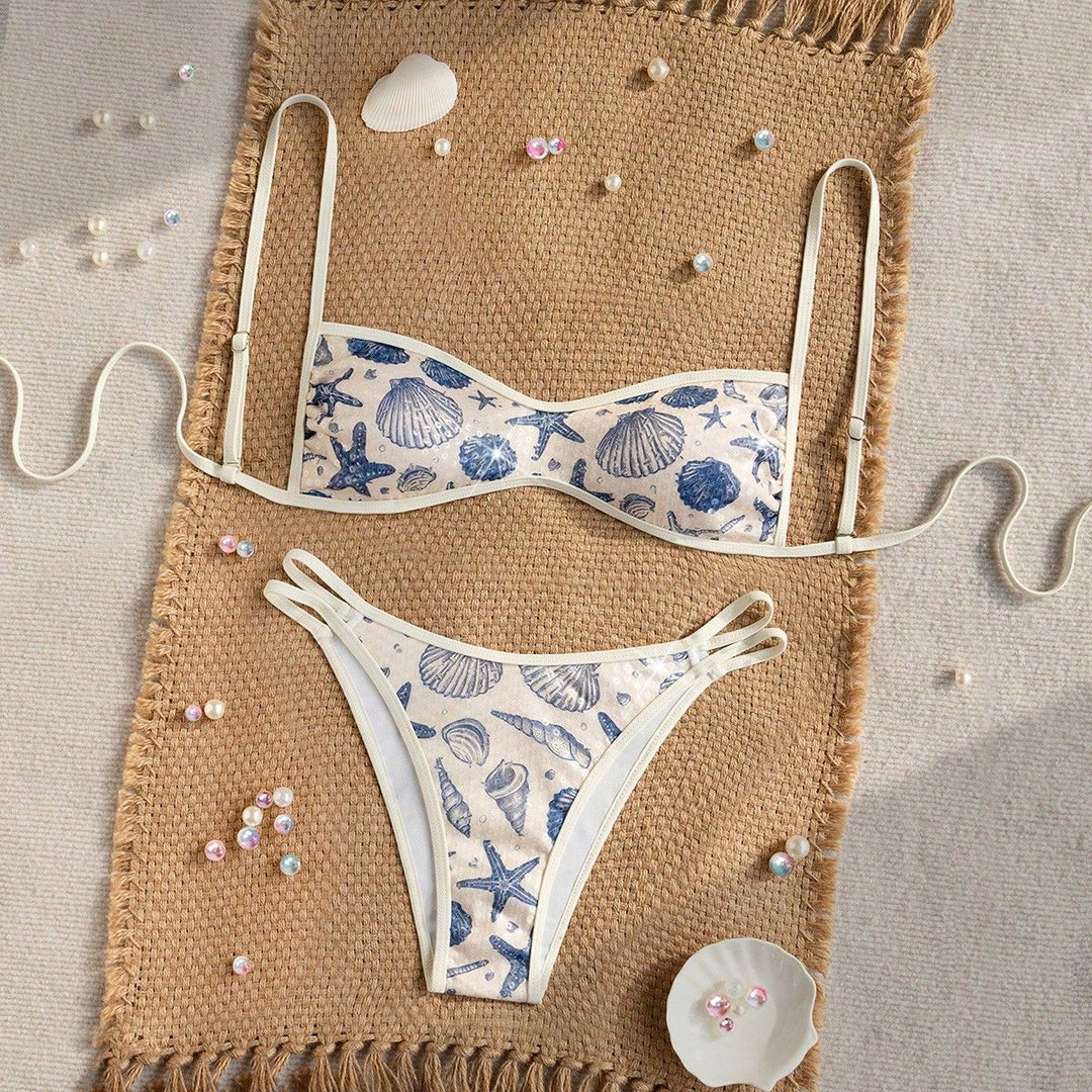 Women's bandeau bikini with maritime shell motif Mune Fashion