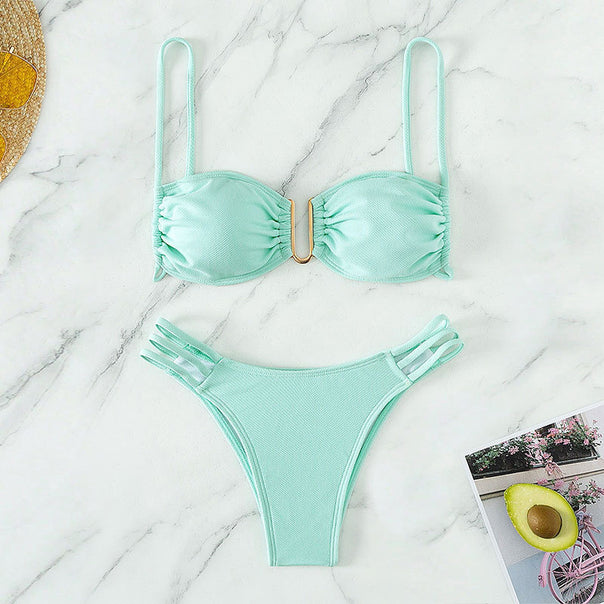 Women's Push-Up Bikini Set with Elegant Ruffle Design Mune Fashion