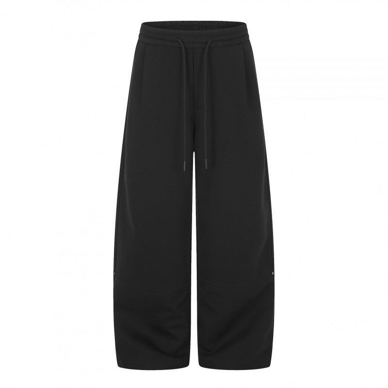Women's Wide Culotte Sweatpants with High Waist, Drawstring and Cropped Length Mune Fashion