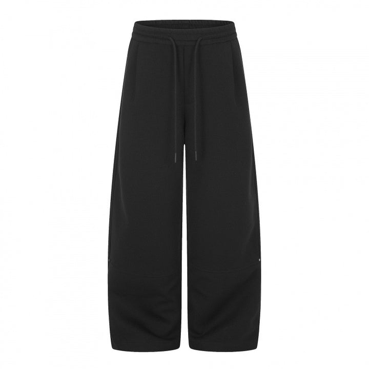 Women's Wide Culotte Sweatpants with High Waist, Drawstring and Cropped Length Mune Fashion
