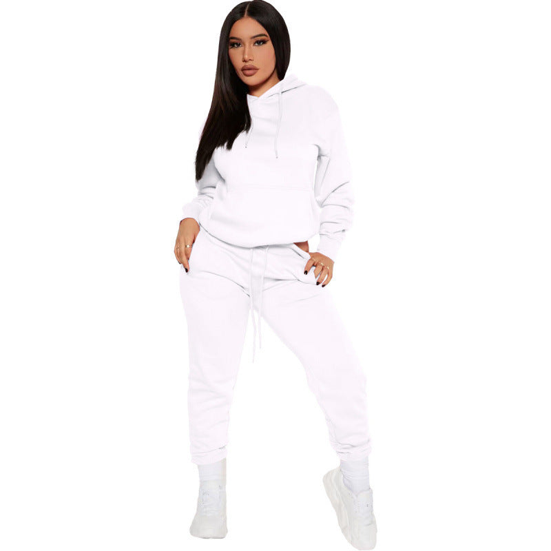 Women's two-piece lounge set with hoodie and high-waist jogging pants made of soft French Terry Mune Fashion