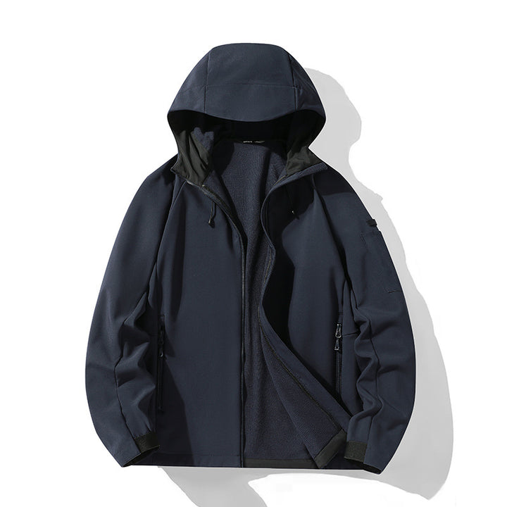 Women's softshell jacket with hood and fleece lining, windproof water-repellent Mune Fashion