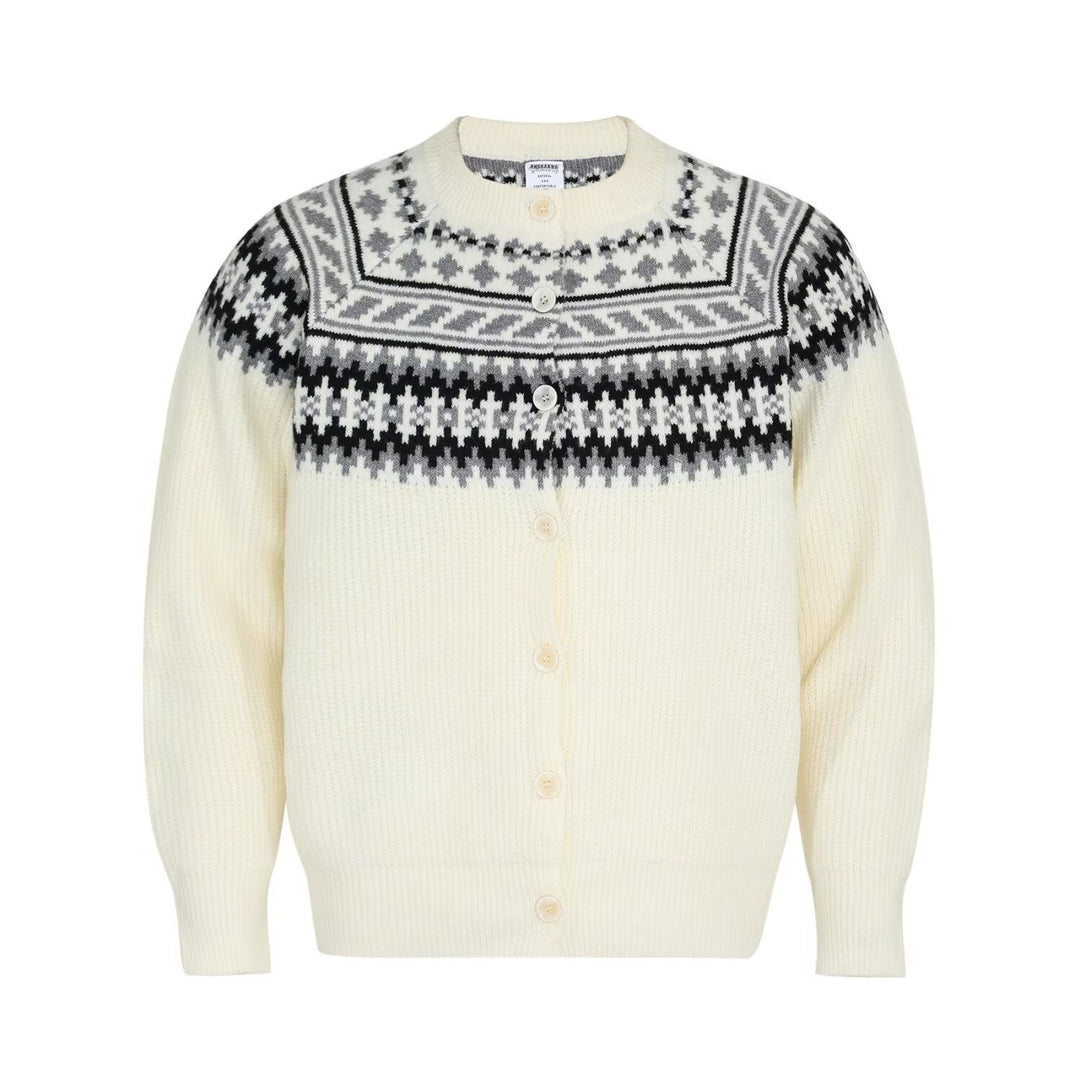 Men's chunky knit pullover with geometric pattern Mune Fashion
