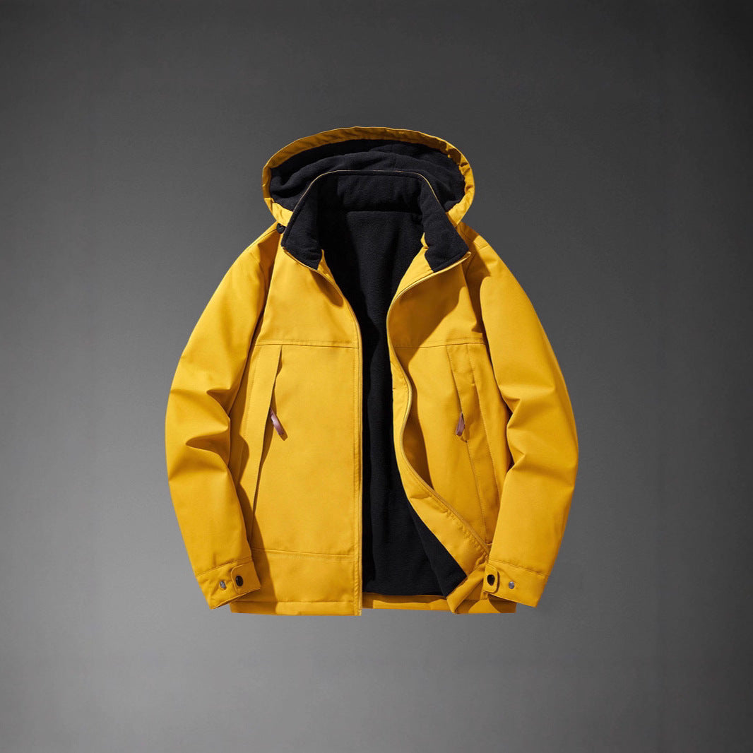 Men's Softshell Transition Jacket with Warm Fleece Lining and Hood Mune Fashion