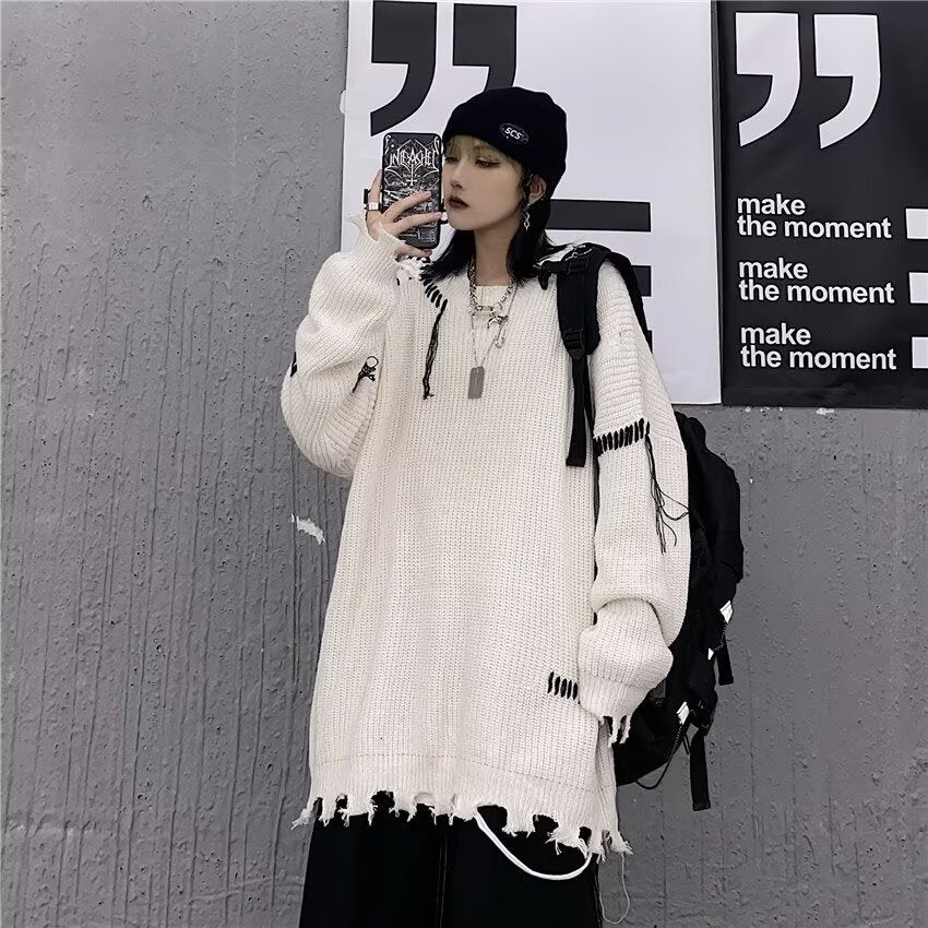 Unisex Oversized Knit Sweater with Unique Design Mune Fashion
