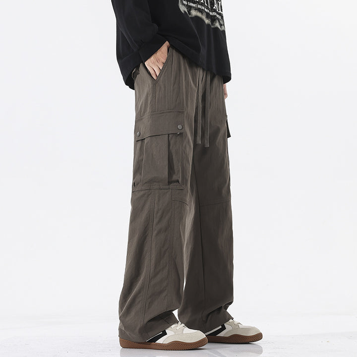 Men's Oversized Cargo Pants in Utility Style with Drawstring Waistband and Large Flap Pockets Mune Fashion
