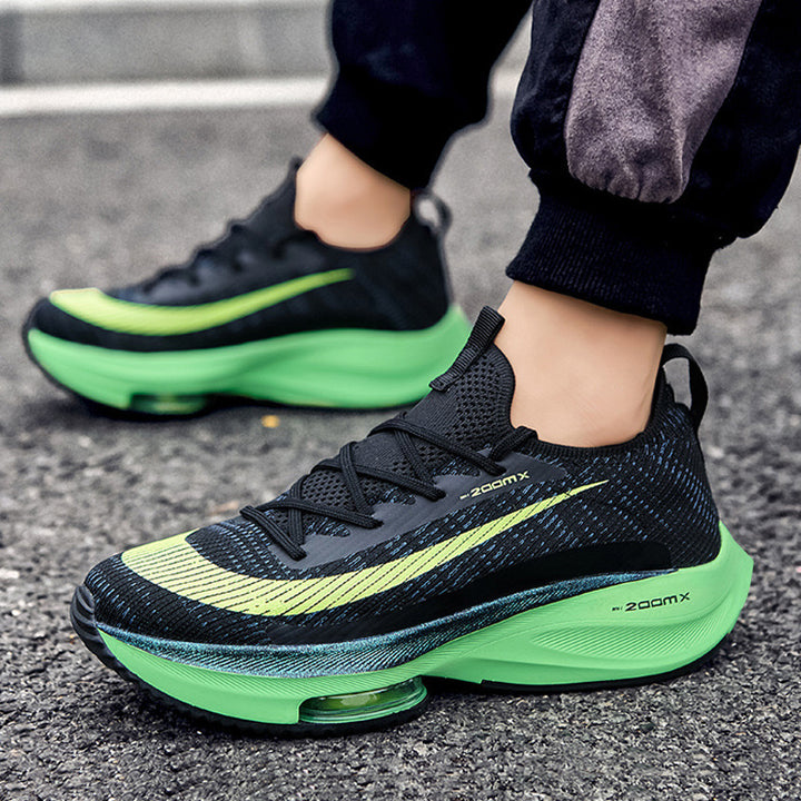 Unisex knitted sock running shoes with padded heel air chamber, reactive energy return midsole, and grippy rubber outsole Mune Fashion