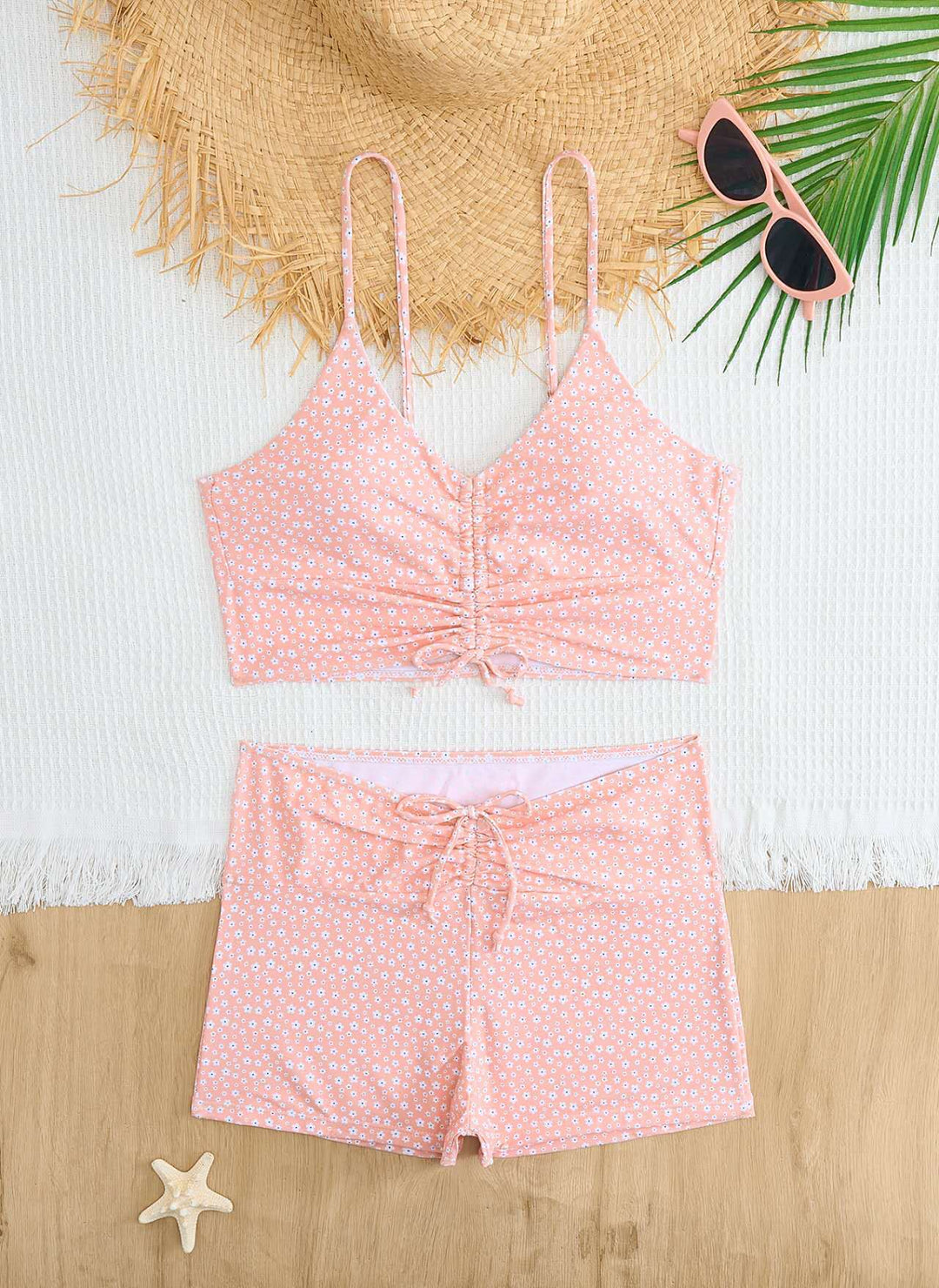 Women's bikini with floral ruffle design and adjustable straps Mune Fashion