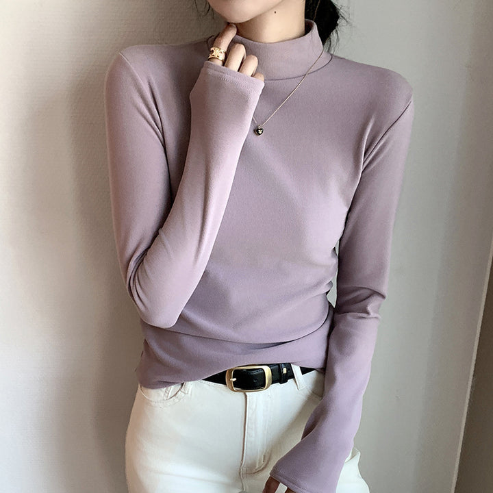 Women Long Sleeve Roll Neck Top Mune Fashion 1787620340