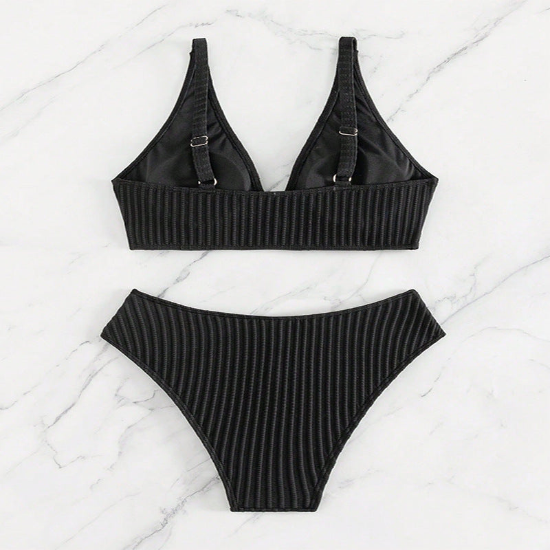 Women's triangle bikini set with high-cut bottom and structured top Mune Fashion