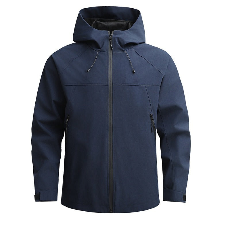 Men's Breathable Softshell Jacket with Two-Way Zipper, Adjustable Hood and Water-Repellent Surface Mune Fashion