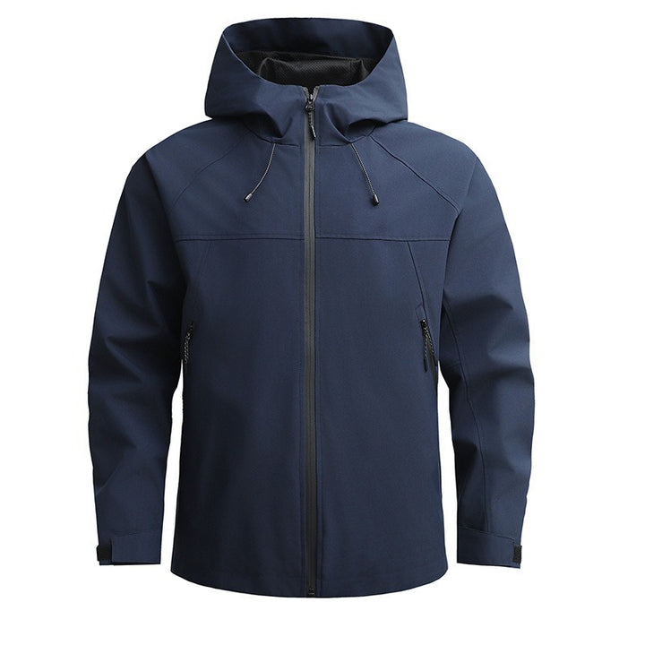 Men's Breathable Softshell Jacket with Two-Way Zipper, Adjustable Hood and Water-Repellent Surface Mune Fashion