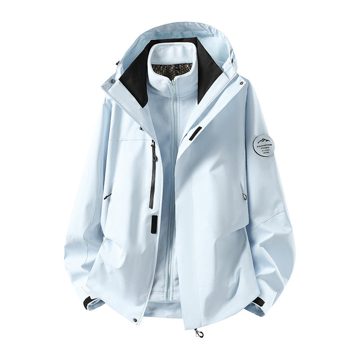 Men's two-layer softshell outdoor jacket with removable fleece lining and adjustable hood Mune Fashion