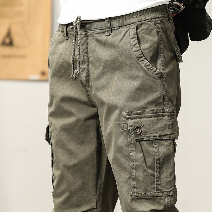 Men's Cargo Jogger Pants with Drawstring, Multiple Pockets & Elastic Cuffs Mune Fashion
