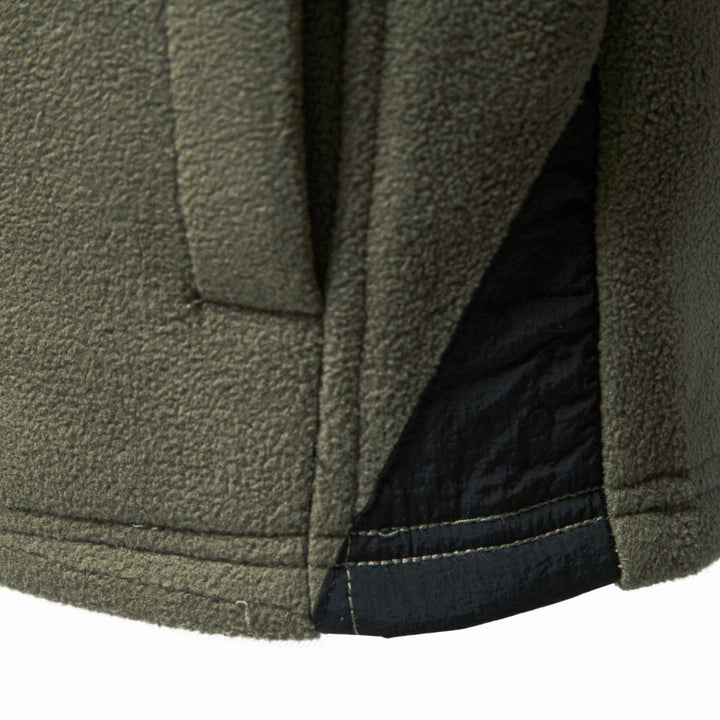 Men's fleece pullover with stand-up collar, snap button placket, and arm pocket Mune Fashion