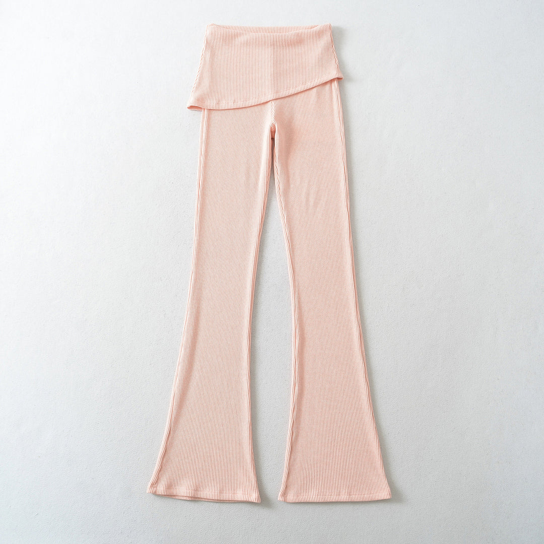 Women's Ribbed Lounge Set with Hooded Jacket and Wrap Waist Pants Mune Fashion