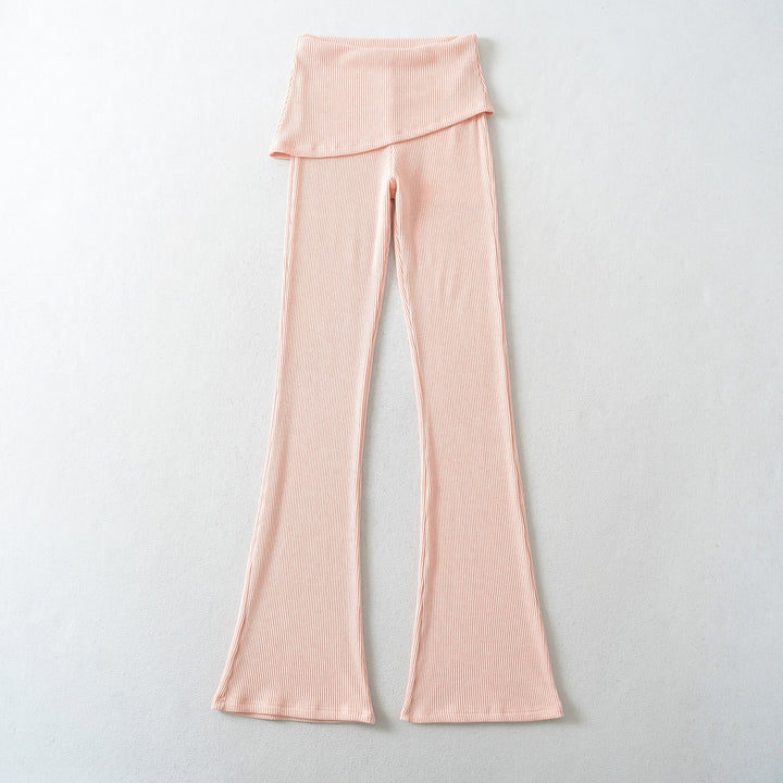 Women's Ribbed Lounge Set with Hooded Jacket and Wrap Waist Pants Mune Fashion