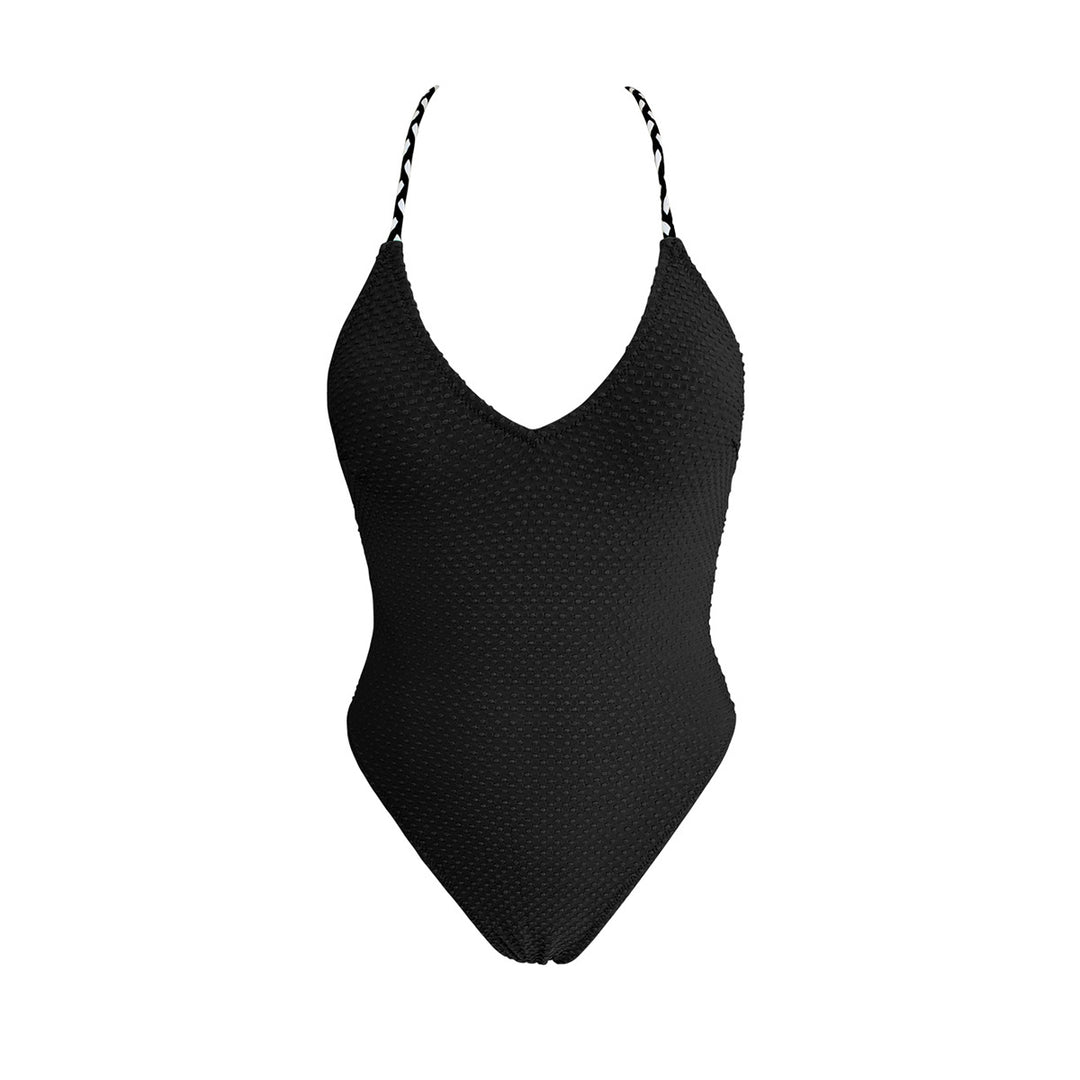 Ladies One-Piece Swimsuit with Sophisticated Ribbed Design Mune Fashion