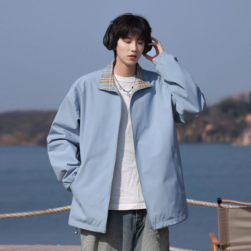 Men's Trendy Transitional Jacket with Check Pattern Mune Fashion