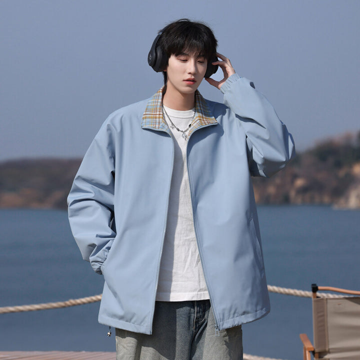 Men's Trendy Transitional Jacket with Check Pattern Mune Fashion