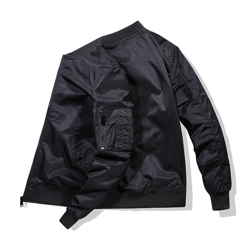 Men's Pilot Bomber Jacket in Nylon Finish with Sleeve Organizer and Ribbed Cuffs Mune Fashion