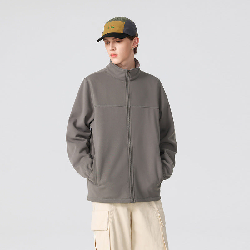 Men's Thermo-Fleece-Softshell Jacket with Stand-up Collar, Front Zipper and Elastic Cuffs Mune Fashion