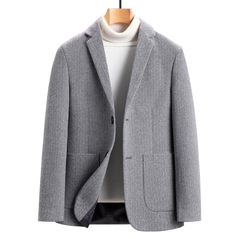 Men's blazer made of wool blend with houndstooth pattern and patch pockets Mune Fashion