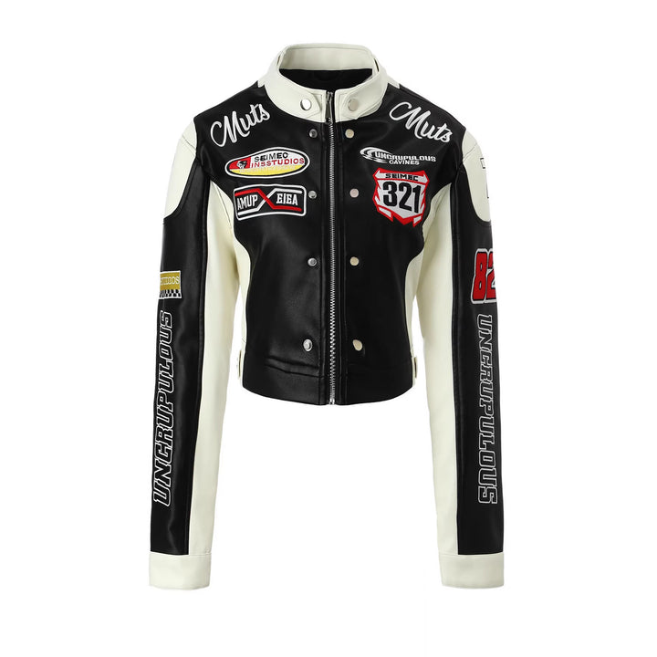 Women Sporty Leather Jacket Mune Fashion