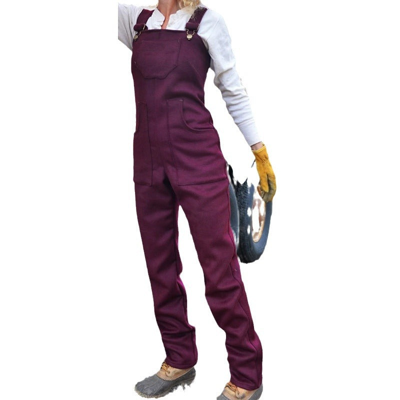 Ladies Robust Workwear Dungarees made of Canvas with adjustable straps and straight leg Mune Fashion