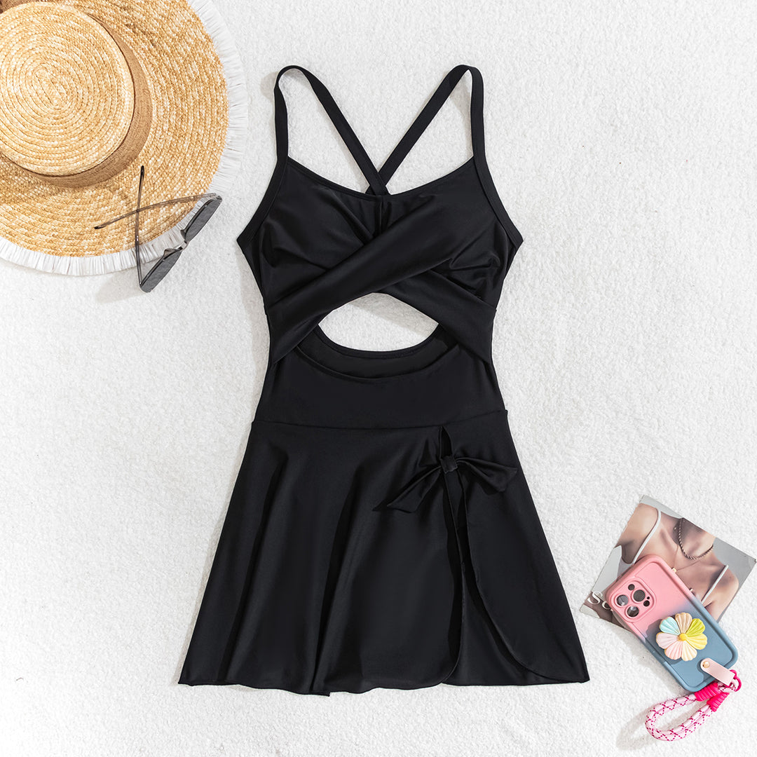 Women's Sporty Swim Outfit with Wrap Skirt Mune Fashion