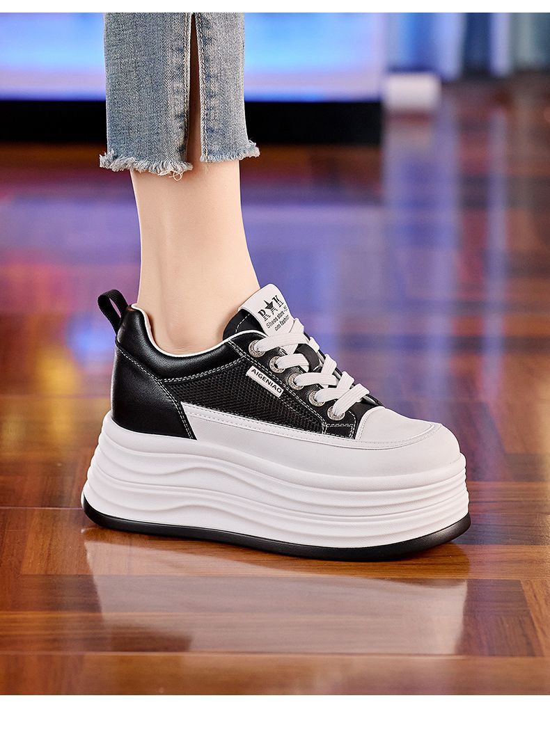 Women's sporty platform sneakers with breathable upper material combination Mune Fashion